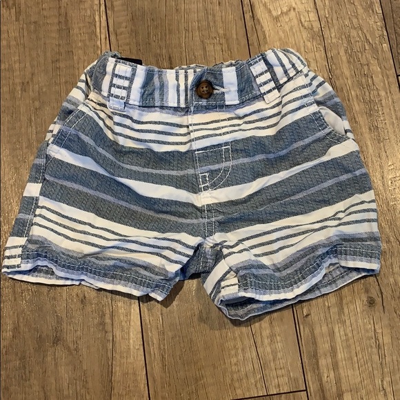 Blue striped and coral shorts - Picture 2 of 3